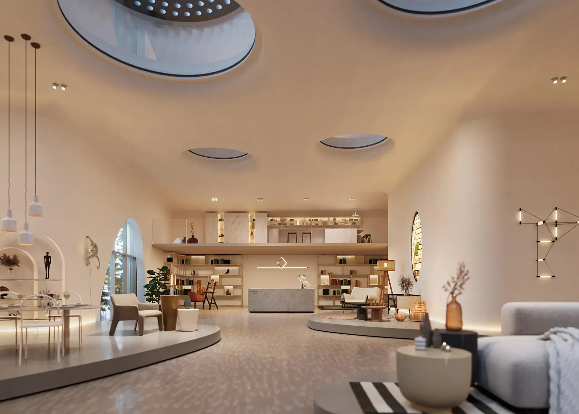 The interior prospect of the building on Corso Europa 18